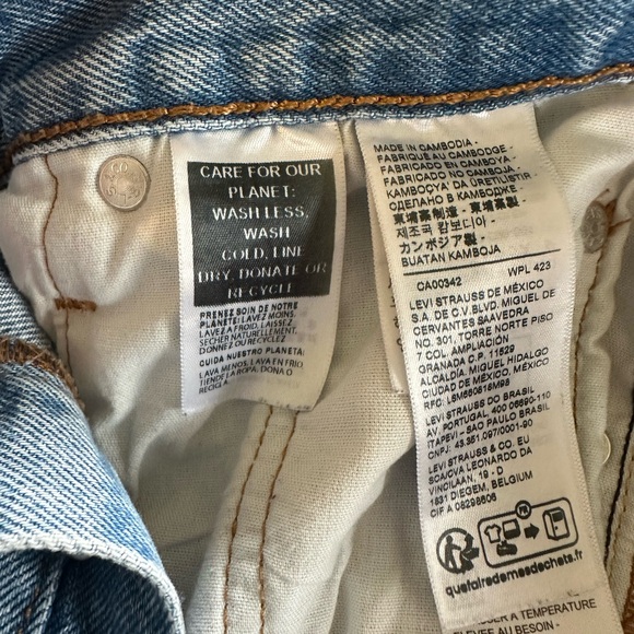 Levi's Distressed 501 Original Button-Fly Jean Shorts Size 29 - Picture 6 of 8